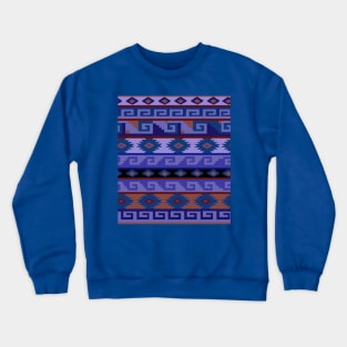 Southwest Tribal Graphic Design - Blue Rust Crewneck Sweatshirt